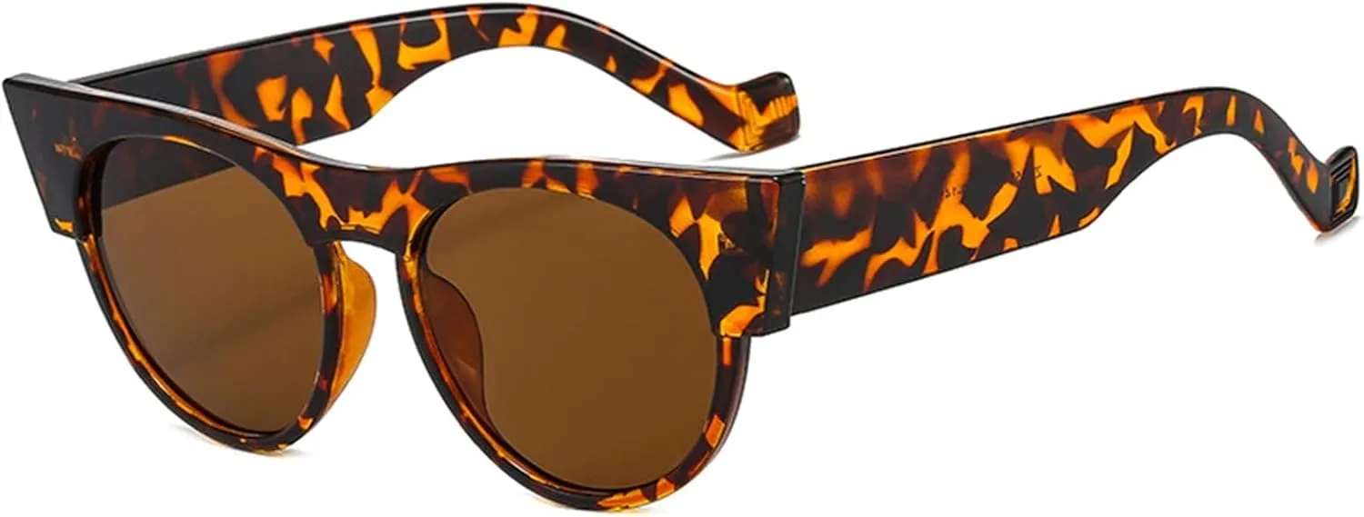 Cat Eye Men and Women Round Frame Sunglasses Outdoor Vacation Sunshade
