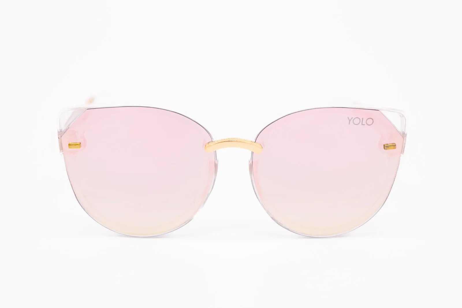 Cat Eye Metal Accents Sunglasses with Angle Corner Flat Lens