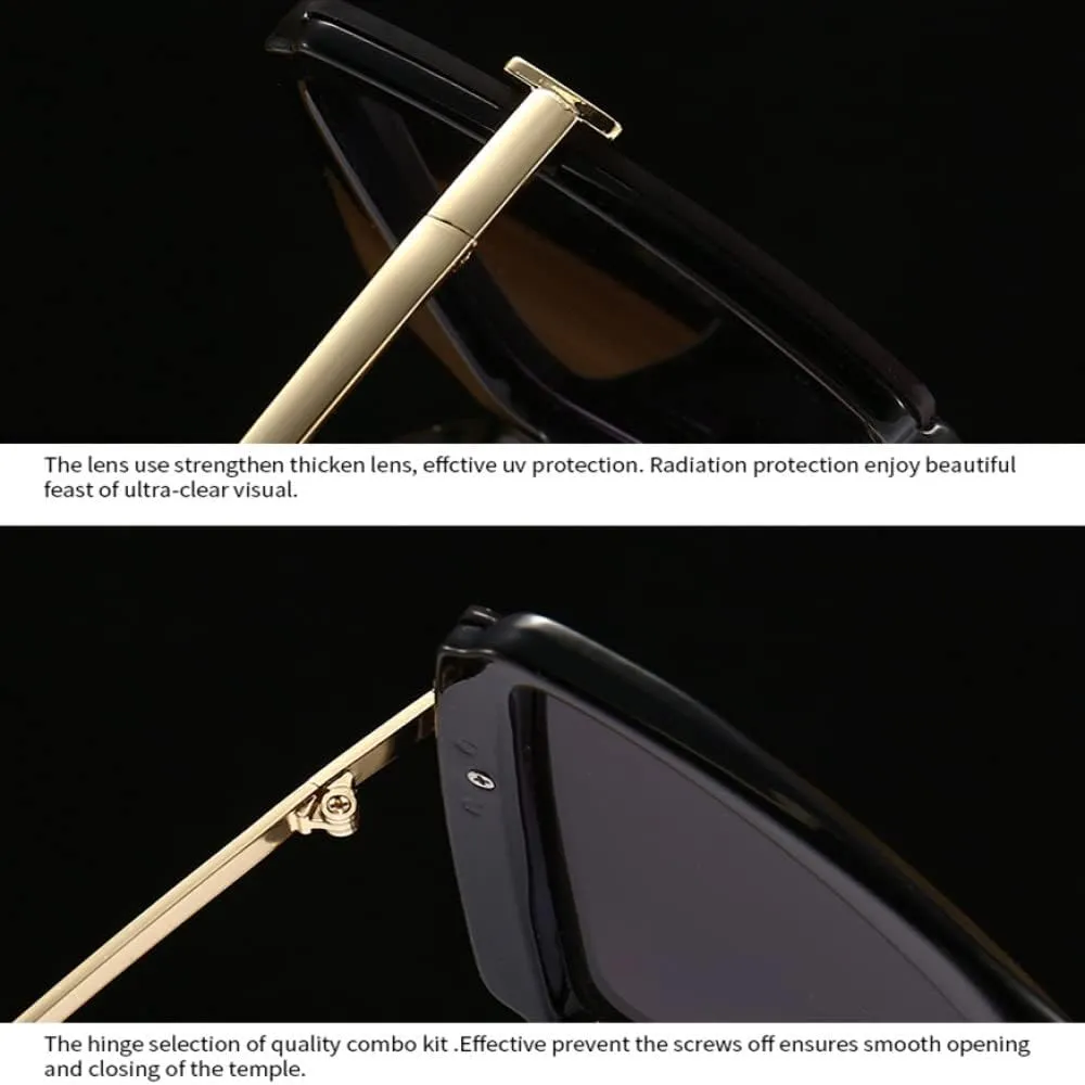 Cat Eye Oversized Sunglasses Women Vintage Travel Big Frame Sun Glasses Ladies Shades UV400