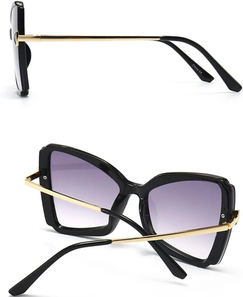 Cat Eye Oversized Sunglasses Women Vintage Travel Big Frame Sun Glasses Ladies Shades UV400