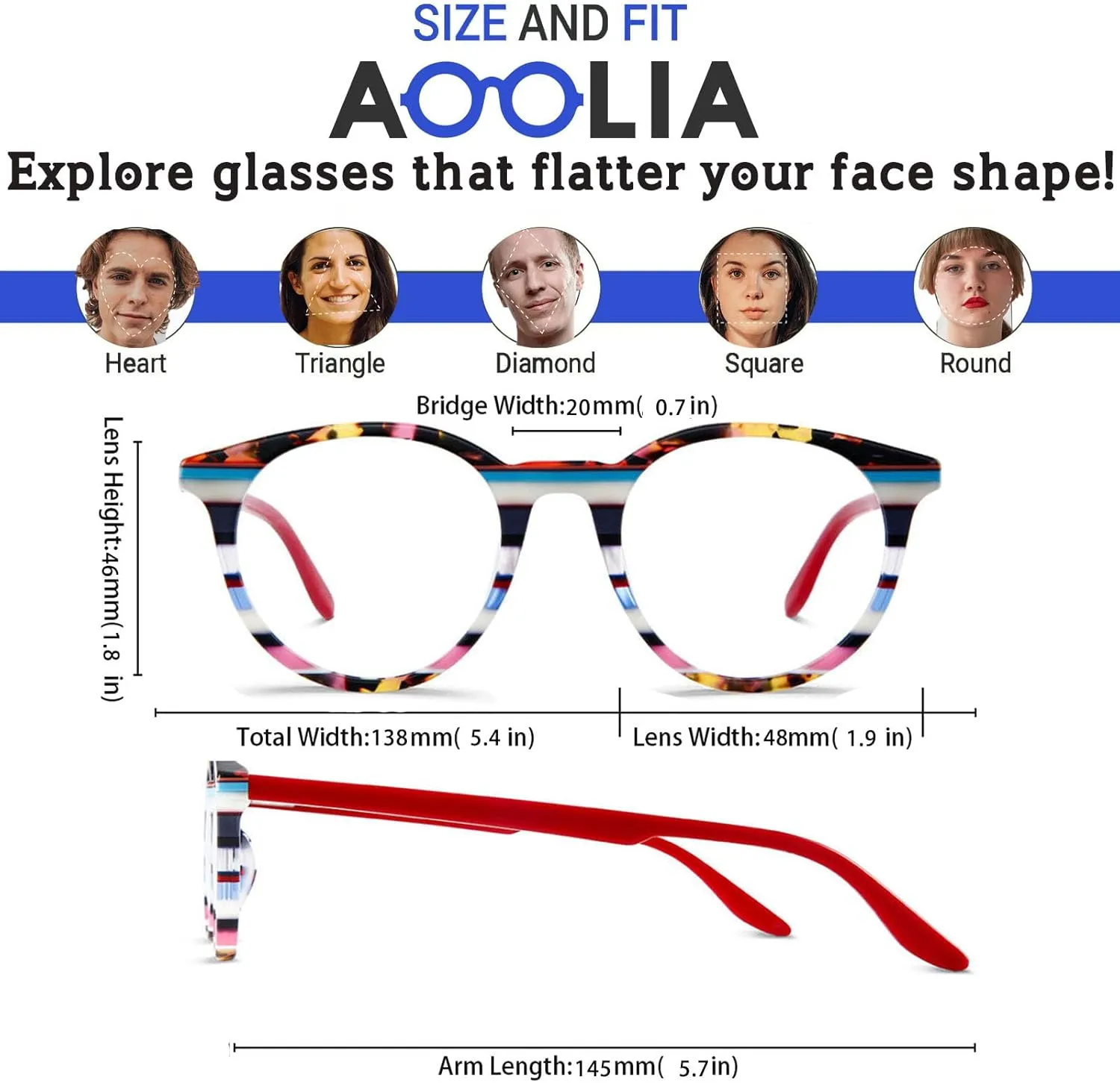 Cat Eye Reading Glasses: Women Blue Light Blocking Anti UV Eye Strain Eyewear Colorful Stripe Lightweight Flexible