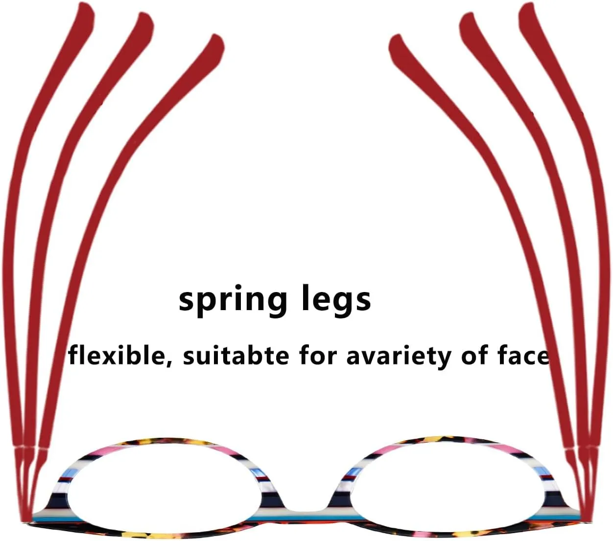 Cat Eye Reading Glasses: Women Blue Light Blocking Anti UV Eye Strain Eyewear Colorful Stripe Lightweight Flexible