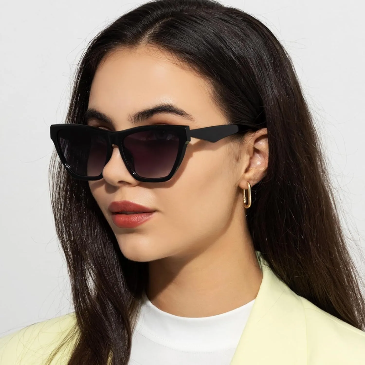 Cat Eye Sunglasses for Women Luxury Vintage Small Gradient Uv400