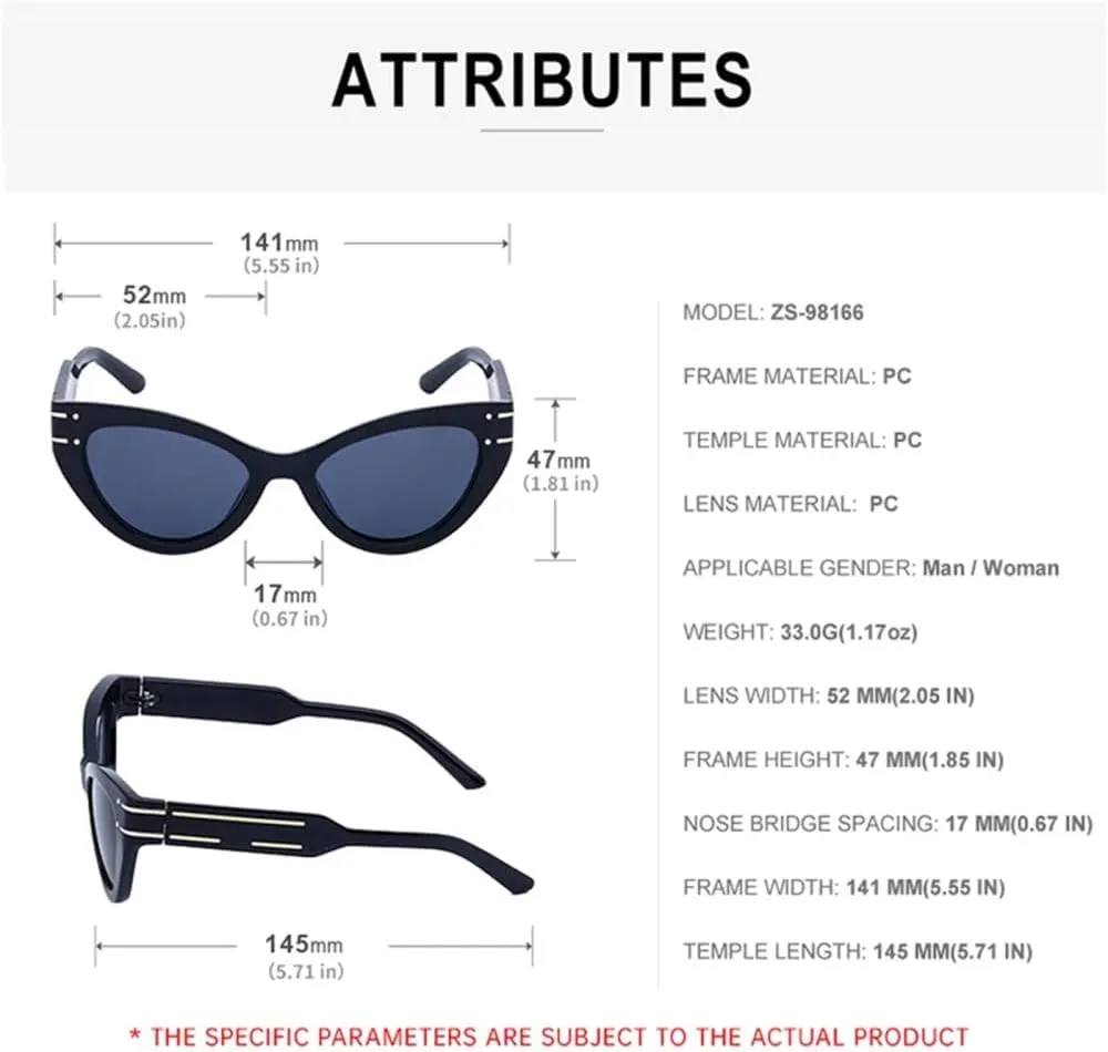 Cat Eye Sunglasses Women Vintage Cateye Sun Glasses For Ladies Shades UV400 Sunglass