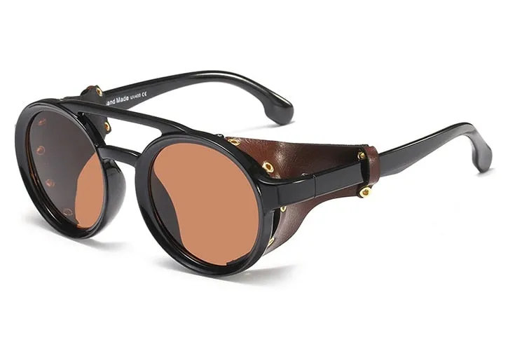 CCspace Men's Full Rim Round Resin Double Bridge Frame Sunglasses 45746