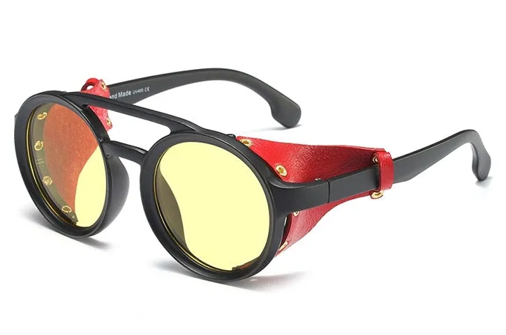 CCspace Men's Full Rim Round Resin Double Bridge Frame Sunglasses 45746