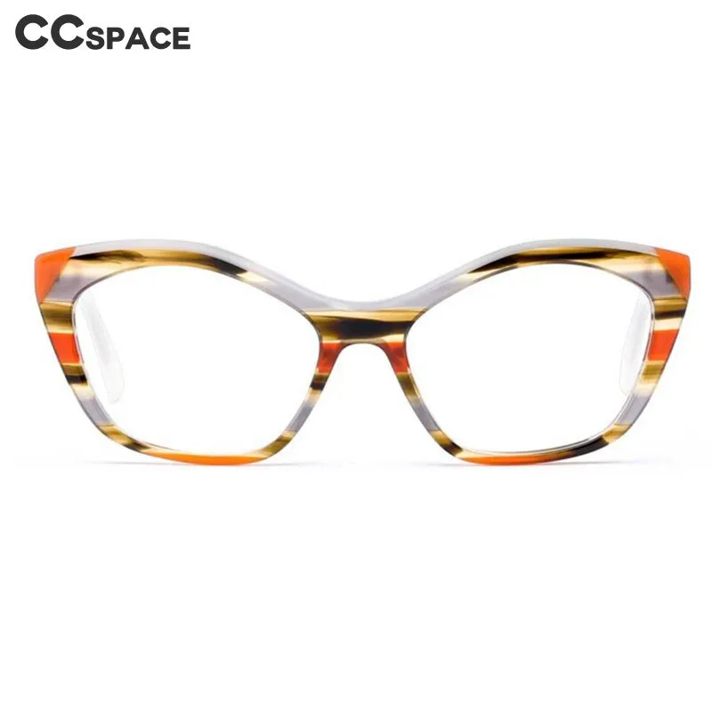 CCspace Unisex Full Rim Cat Eye Acetate Fiber Eyeglasses 56527