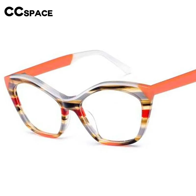 CCspace Unisex Full Rim Cat Eye Acetate Fiber Eyeglasses 56527