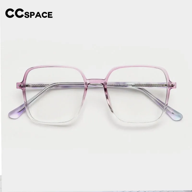 CCspace Unisex Full Rim Irregular Square Tr 90 Titanium Eyeglasses 55459