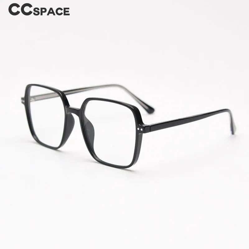 CCspace Unisex Full Rim Irregular Square Tr 90 Titanium Eyeglasses 55459