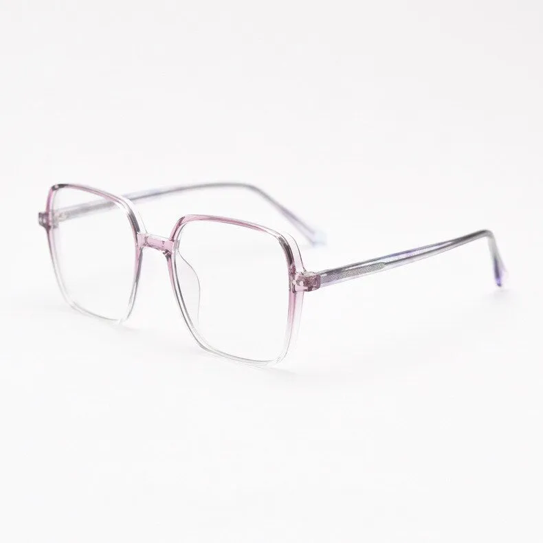 CCspace Unisex Full Rim Irregular Square Tr 90 Titanium Eyeglasses 55459