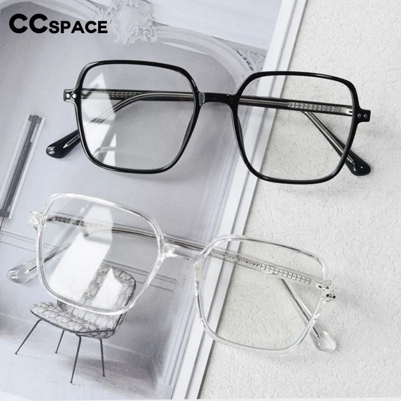 CCspace Unisex Full Rim Irregular Square Tr 90 Titanium Eyeglasses 55459