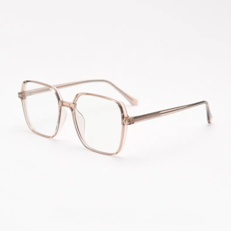 CCspace Unisex Full Rim Irregular Square Tr 90 Titanium Eyeglasses 55459