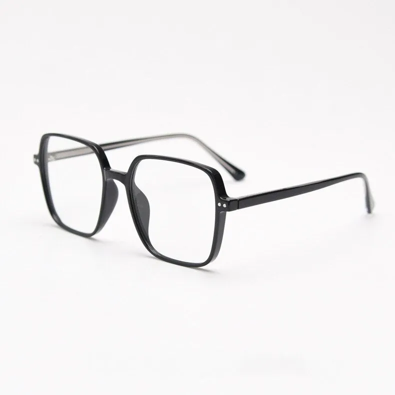 CCspace Unisex Full Rim Irregular Square Tr 90 Titanium Eyeglasses 55459