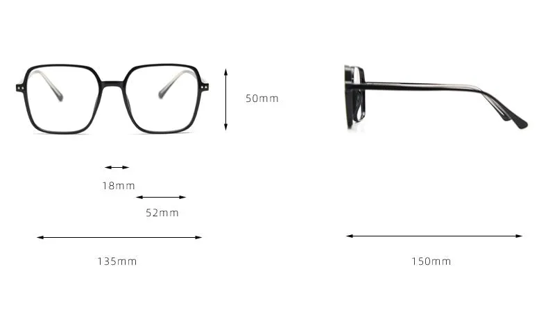 CCspace Unisex Full Rim Irregular Square Tr 90 Titanium Eyeglasses 55459