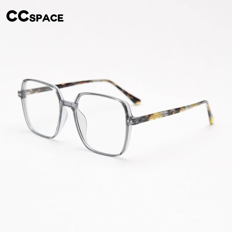 CCspace Unisex Full Rim Irregular Square Tr 90 Titanium Eyeglasses 55459