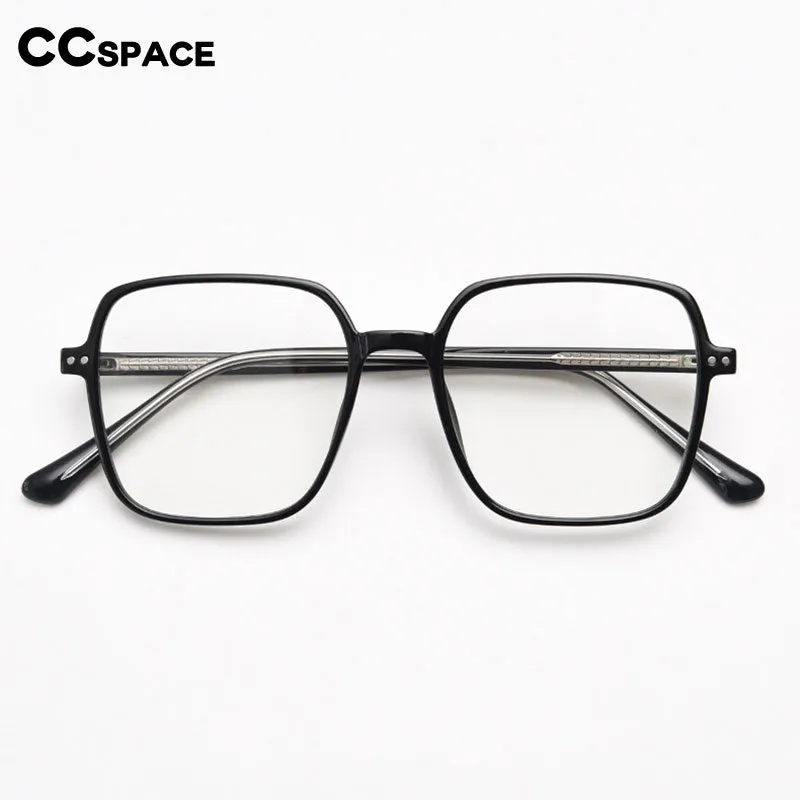 CCspace Unisex Full Rim Irregular Square Tr 90 Titanium Eyeglasses 55459