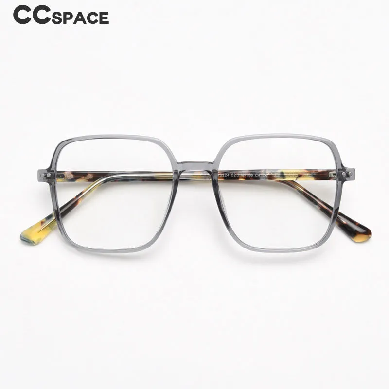 CCspace Unisex Full Rim Irregular Square Tr 90 Titanium Eyeglasses 55459