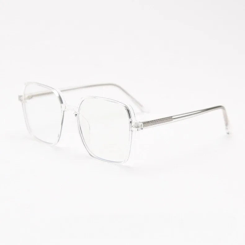 CCspace Unisex Full Rim Irregular Square Tr 90 Titanium Eyeglasses 55459