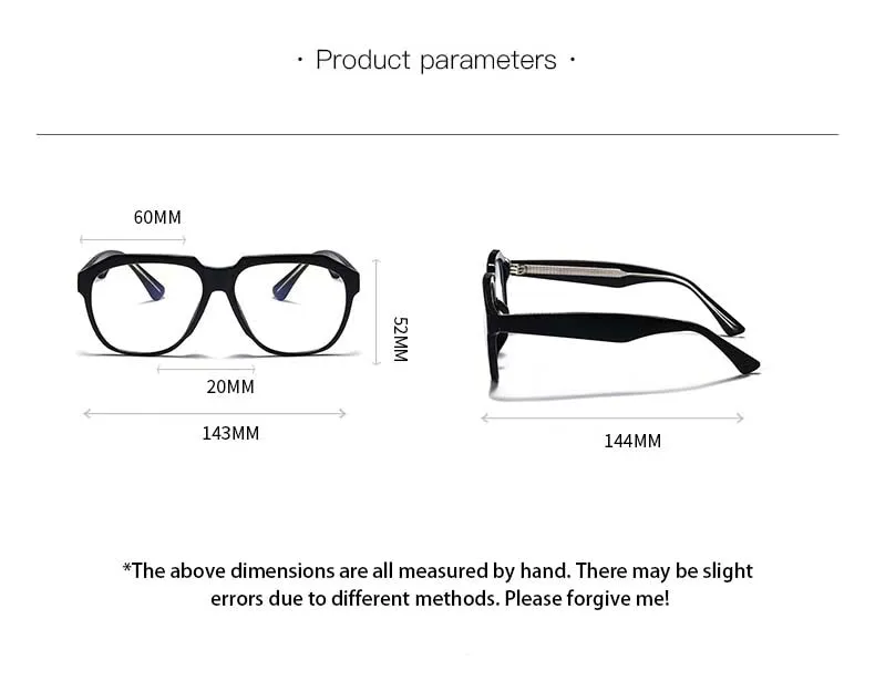 CCspace Unisex Full Rim Large Square Acetate Eyeglasses 55063