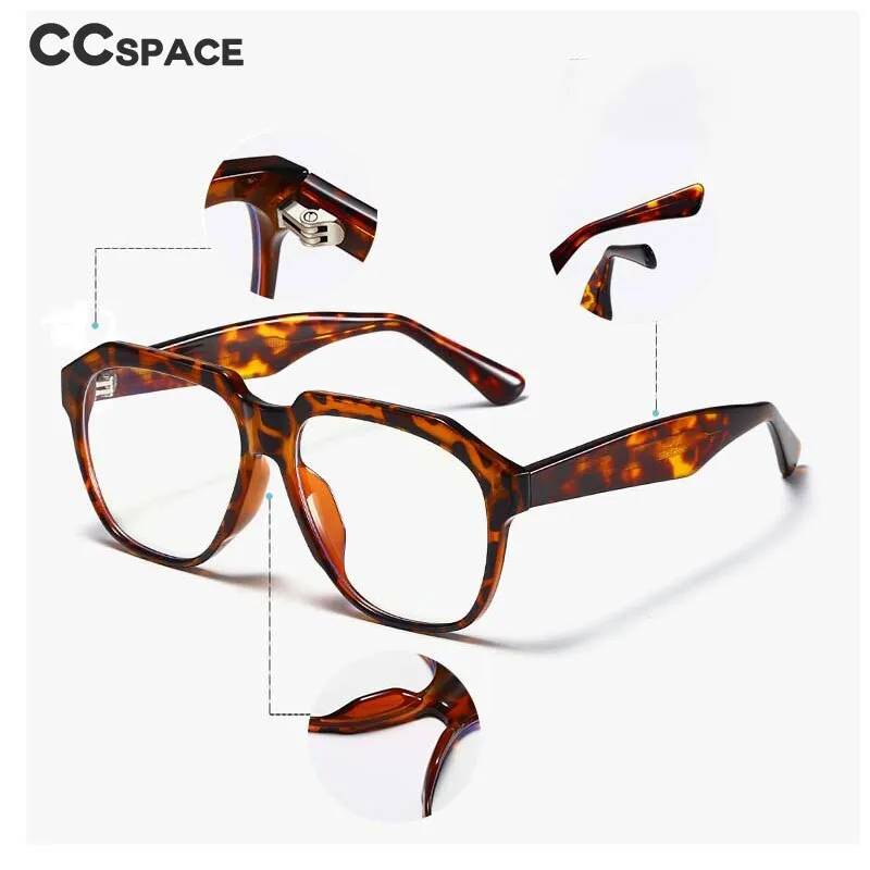 CCspace Unisex Full Rim Large Square Acetate Eyeglasses 55063