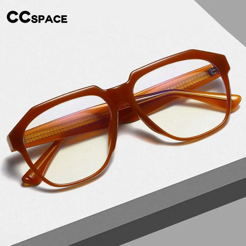 CCspace Unisex Full Rim Large Square Acetate Eyeglasses 55063