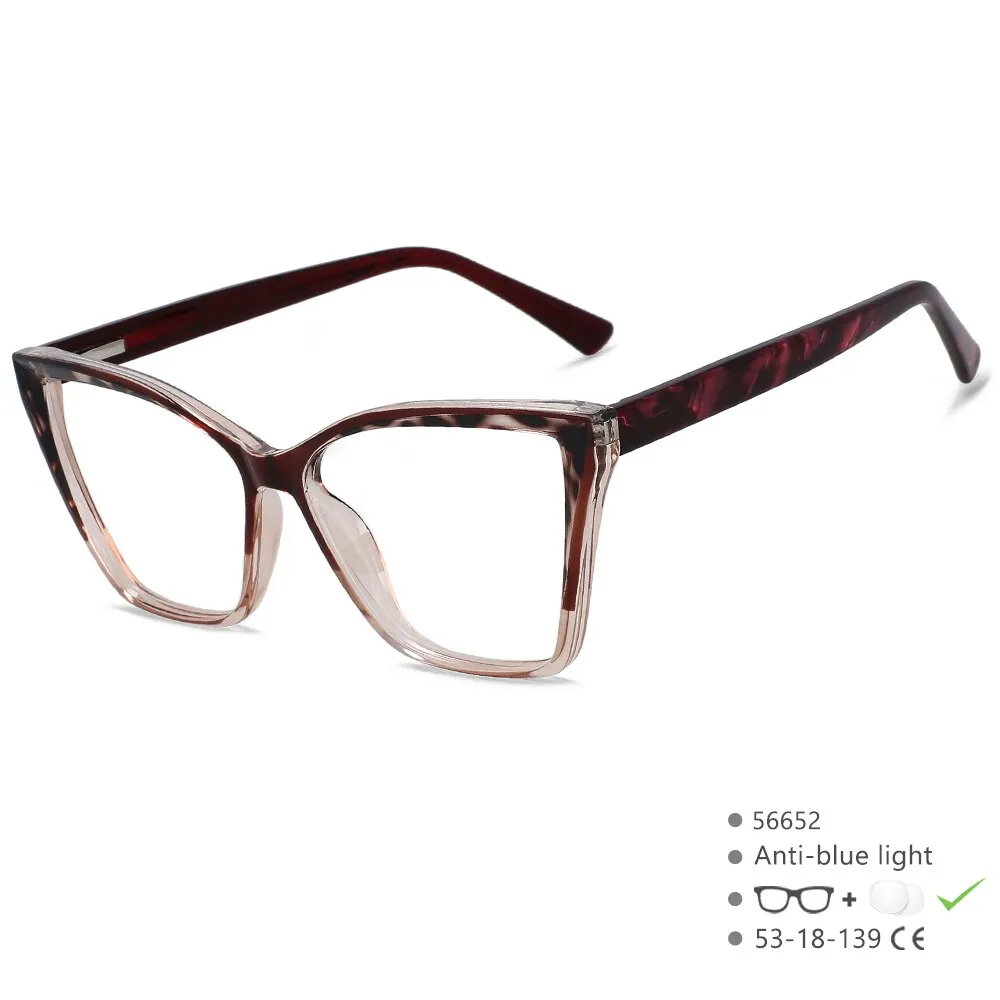 CCspace Unisex Full Rim Large Square Tr 90 Titanium Acetate Eyeglasses 56652