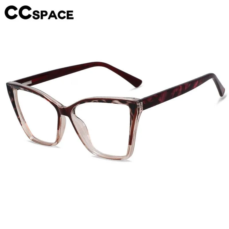 CCspace Unisex Full Rim Large Square Tr 90 Titanium Acetate Eyeglasses 56652
