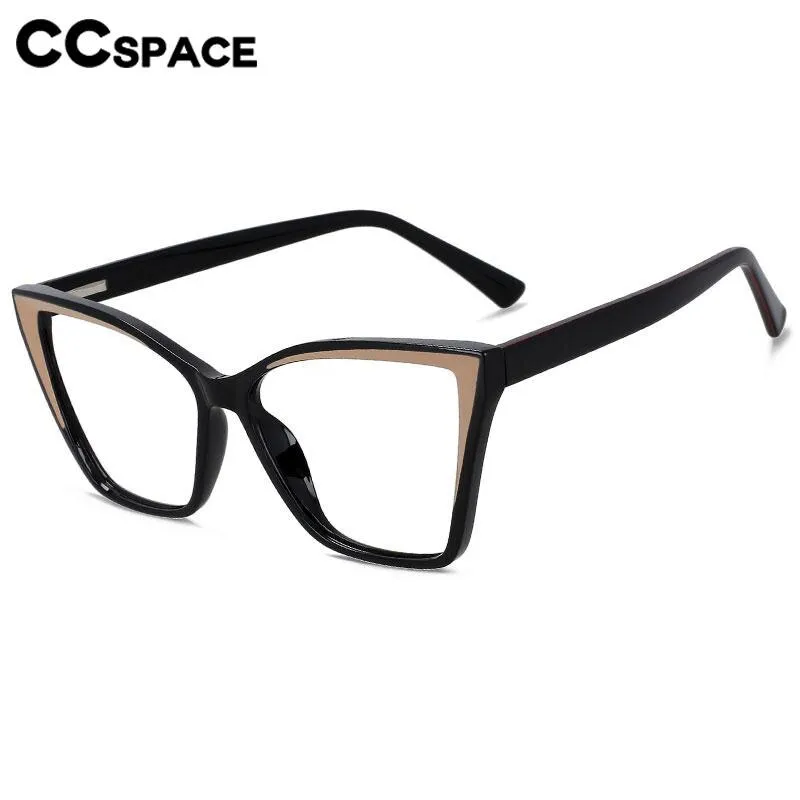 CCspace Unisex Full Rim Large Square Tr 90 Titanium Acetate Eyeglasses 56652