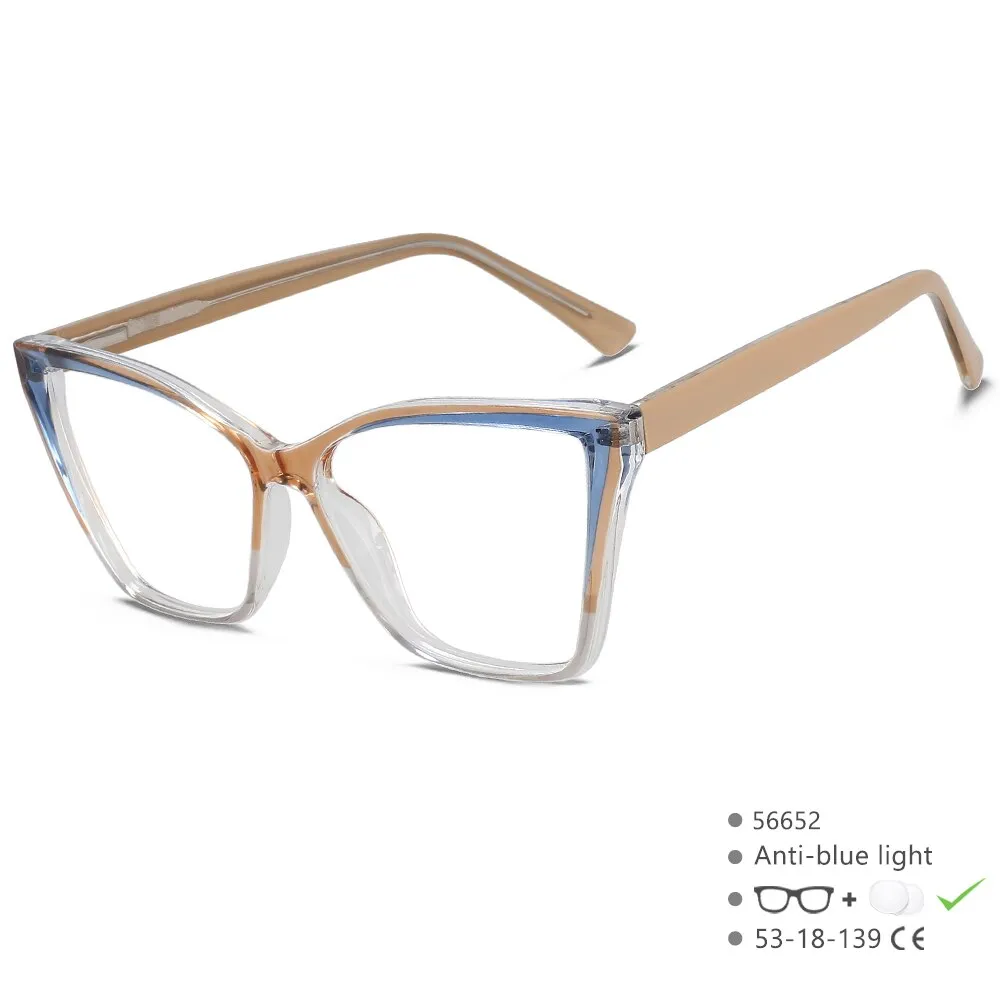 CCspace Unisex Full Rim Large Square Tr 90 Titanium Acetate Eyeglasses 56652