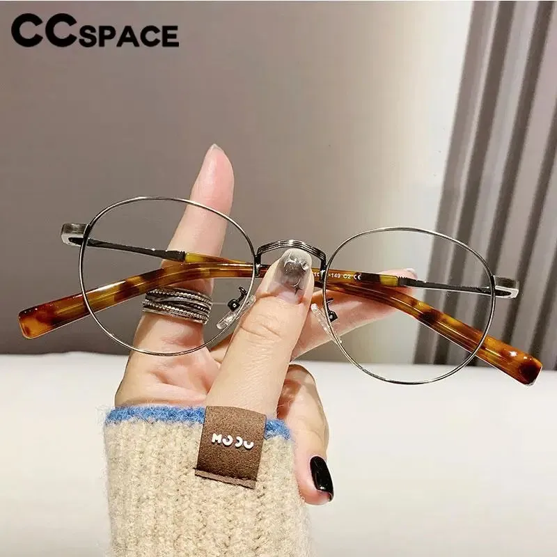 CCspace Unisex Full Rim Oval Alloy Acetate Eyeglasses 57243