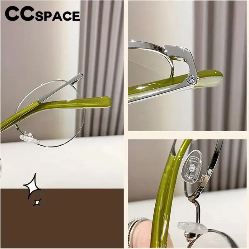 CCspace Unisex Full Rim Oval Alloy Acetate Eyeglasses 57243