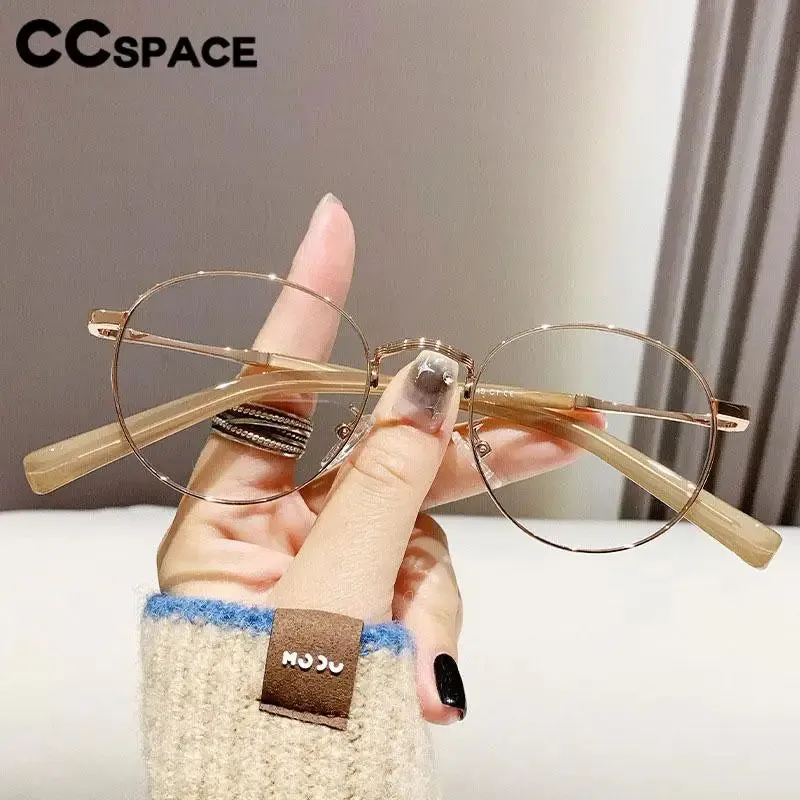 CCspace Unisex Full Rim Oval Alloy Acetate Eyeglasses 57243