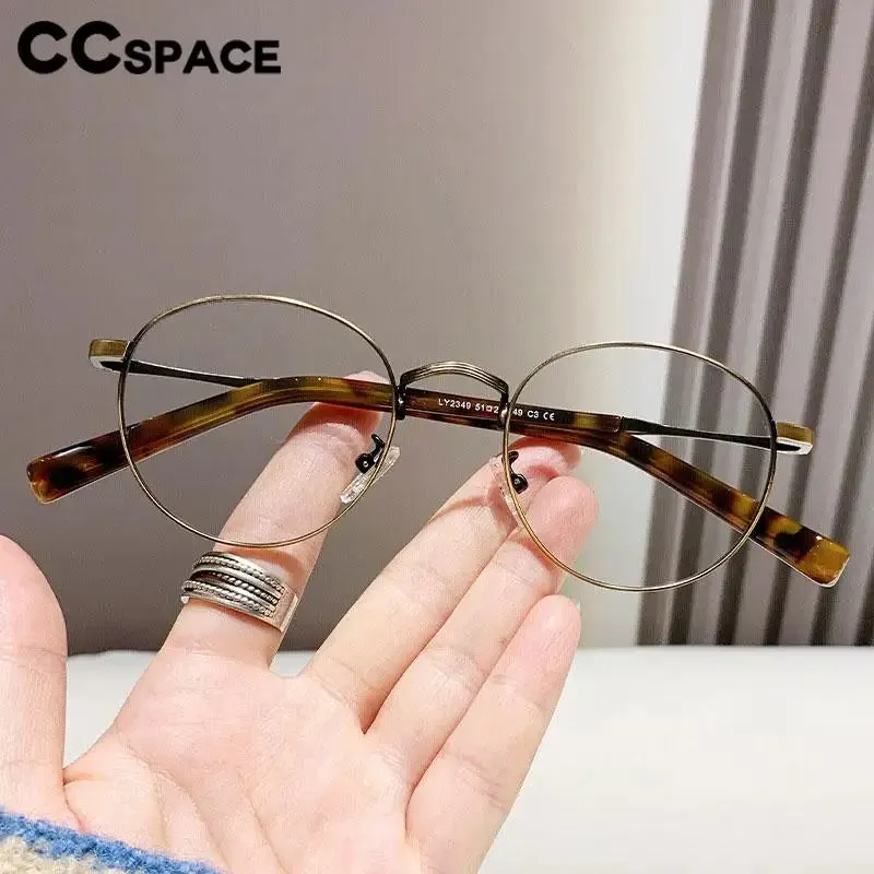 CCspace Unisex Full Rim Oval Alloy Acetate Eyeglasses 57243
