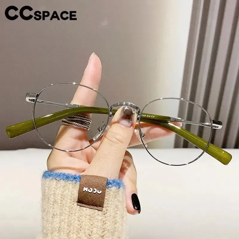 CCspace Unisex Full Rim Oval Alloy Acetate Eyeglasses 57243