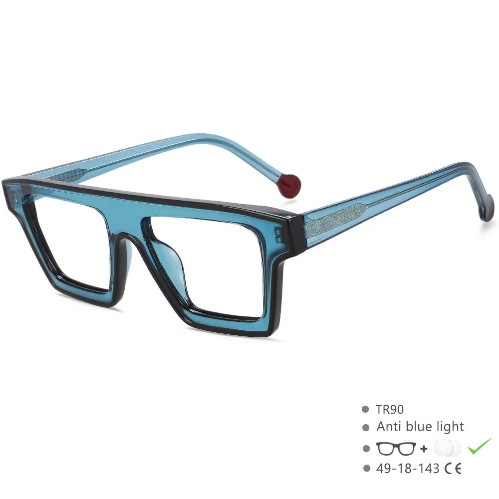 CCspace Unisex Full Rim Rectangle Cat Eye Acetate Eyeglasses 56012