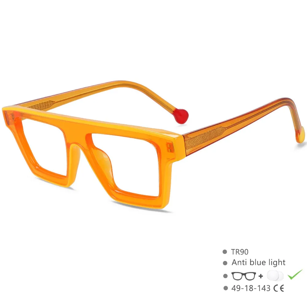 CCspace Unisex Full Rim Rectangle Cat Eye Acetate Eyeglasses 56012