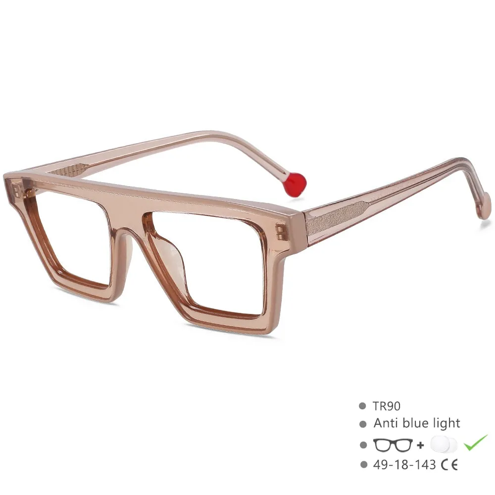 CCspace Unisex Full Rim Rectangle Cat Eye Acetate Eyeglasses 56012