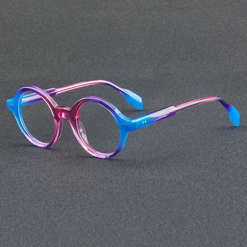 CCspace Unisex Full Rim Round Acetate Eyeglasses 56719