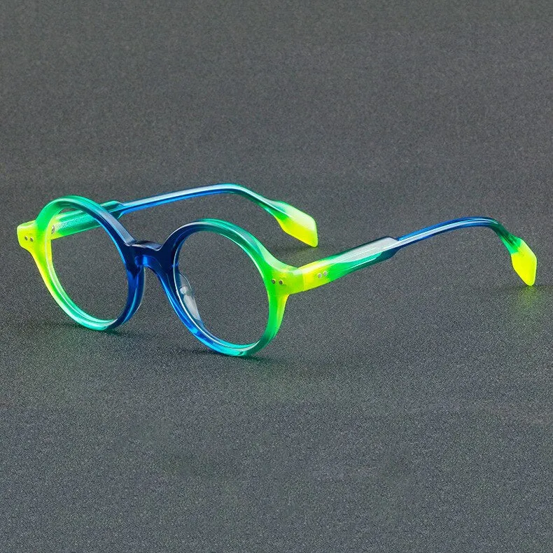CCspace Unisex Full Rim Round Acetate Eyeglasses 56719