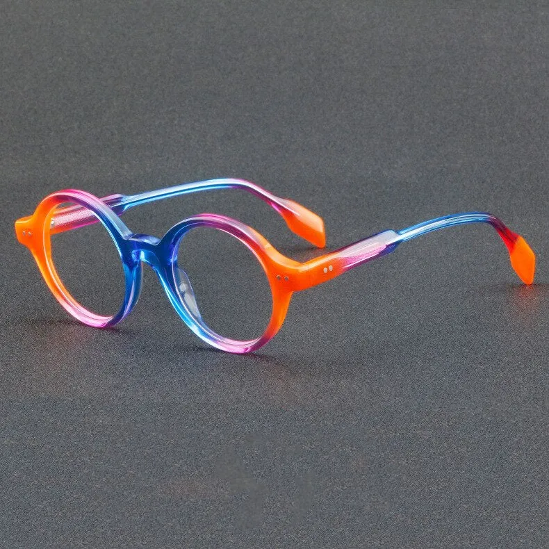 CCspace Unisex Full Rim Round Acetate Eyeglasses 56719