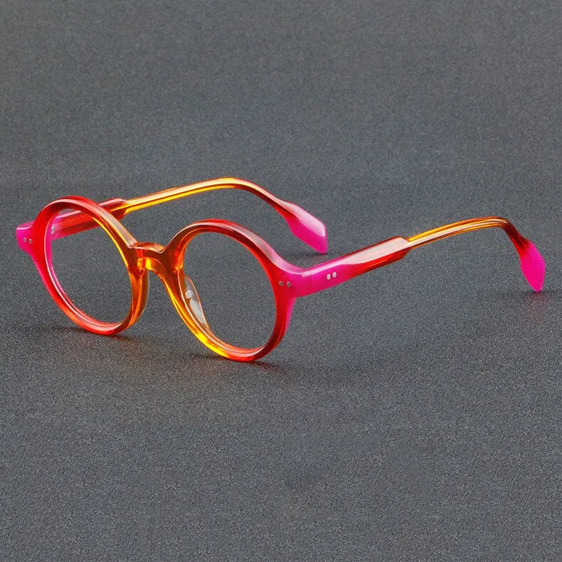 CCspace Unisex Full Rim Round Acetate Eyeglasses 56719