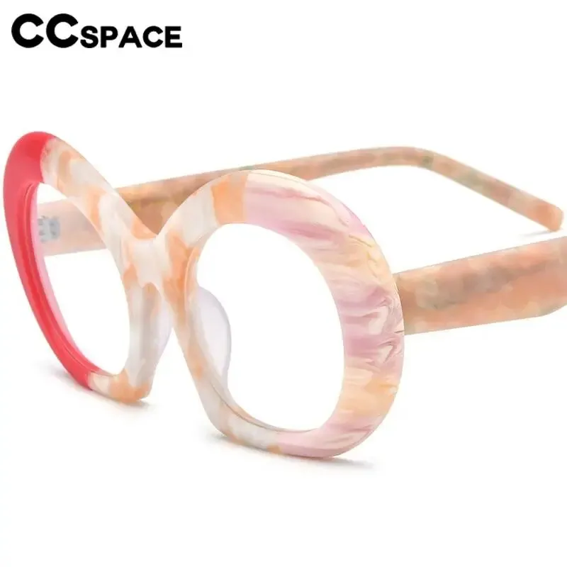 CCspace Unisex Full Rim Round Acetate Eyeglasses 57053