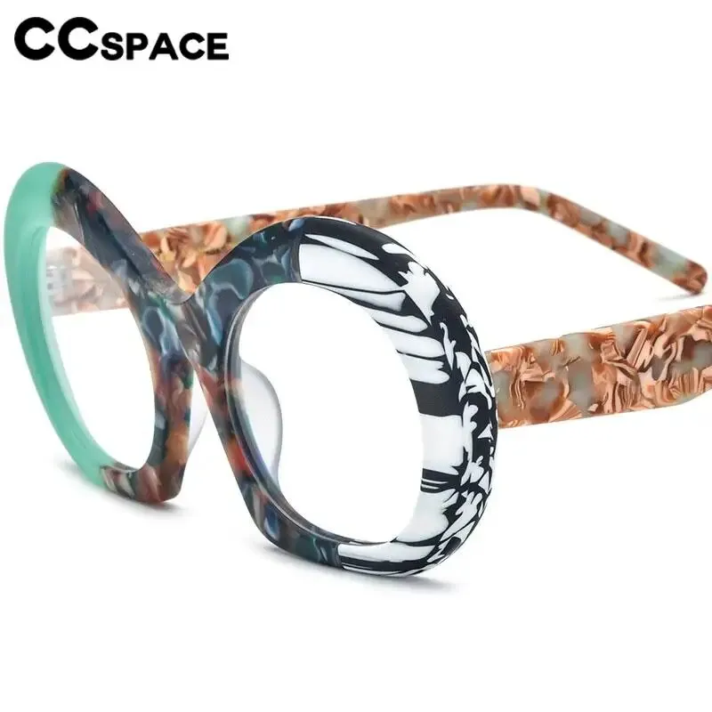 CCspace Unisex Full Rim Round Acetate Eyeglasses 57053