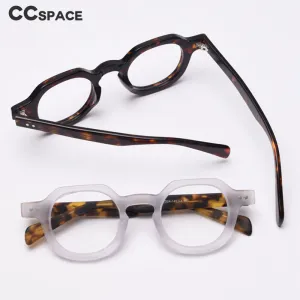 CCspace Unisex Full Rim Round Acetate Frame Eyeglasses 49875