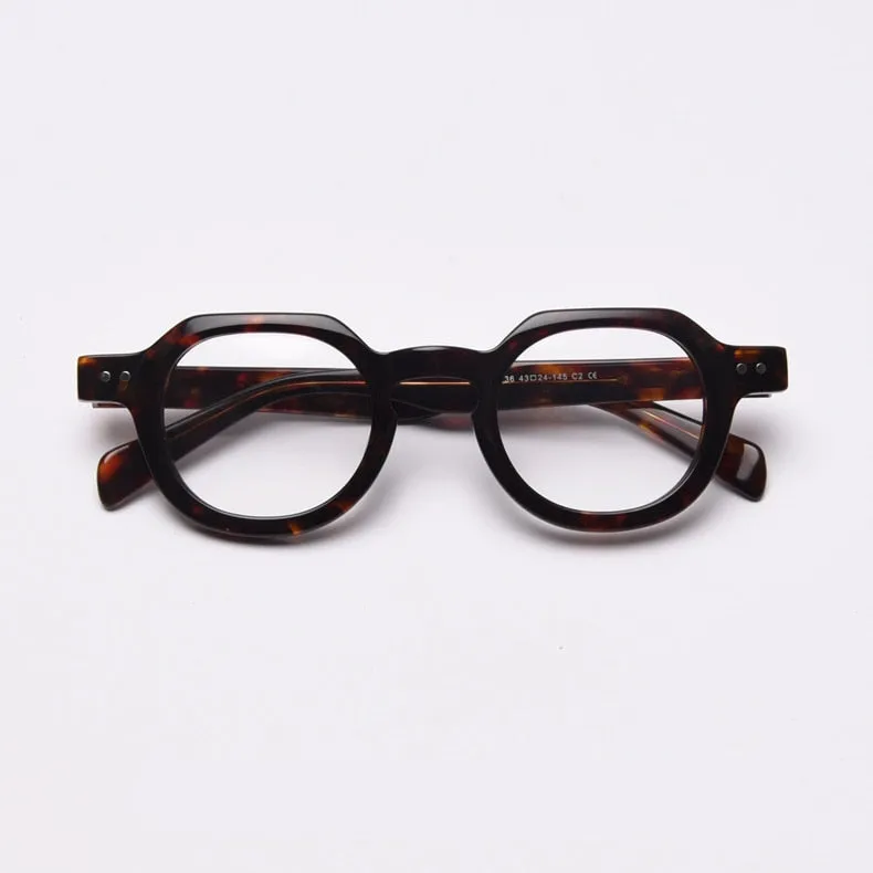 CCspace Unisex Full Rim Round Acetate Frame Eyeglasses 49875