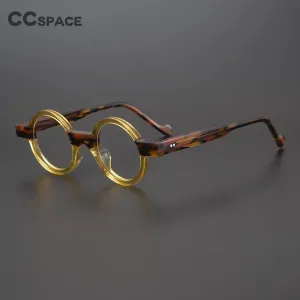CCspace Unisex Full Rim Round Acetate Steampunk Eyeglasses 55104