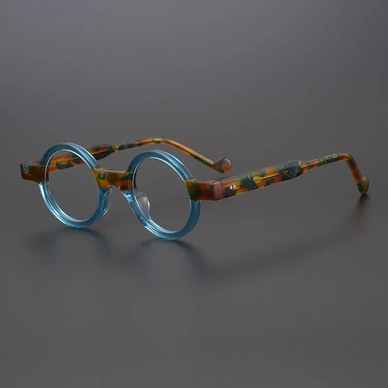 CCspace Unisex Full Rim Round Acetate Steampunk Eyeglasses 55104