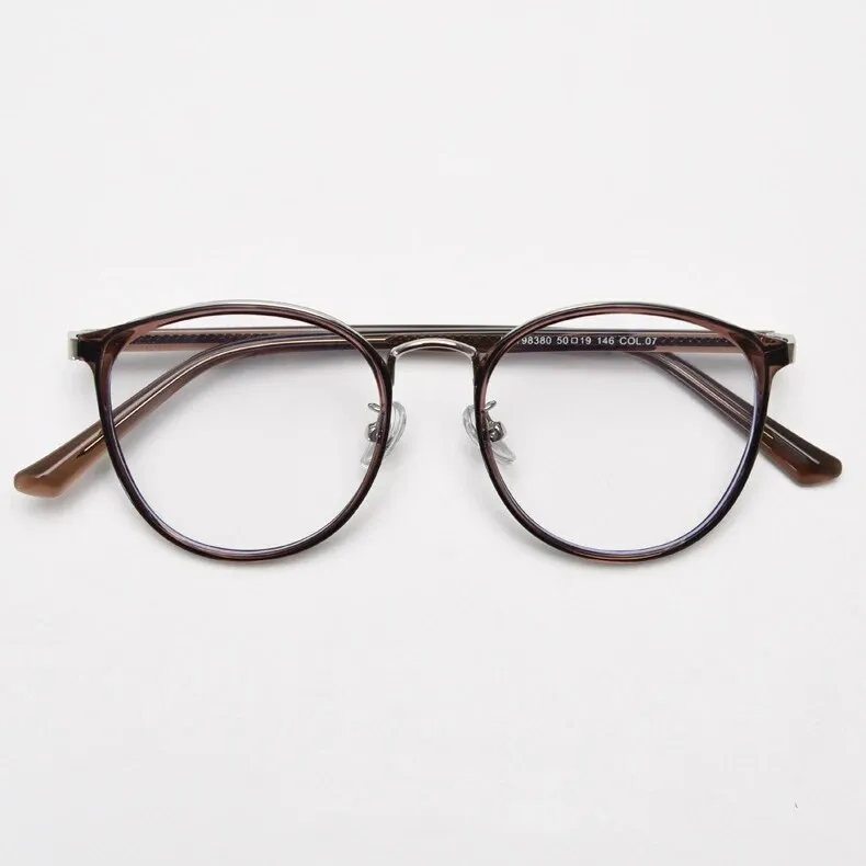 CCspace Unisex Full Rim Round Tr 90 Titanium Eyeglasses 57021