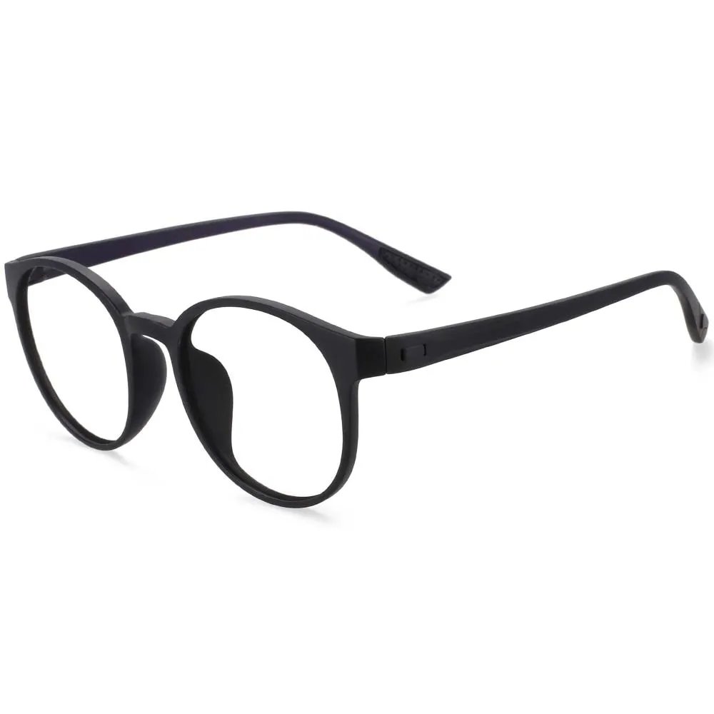 CCspace Unisex Full Rim Round Tr 90 Titanium Frame Eyeglasses 54168